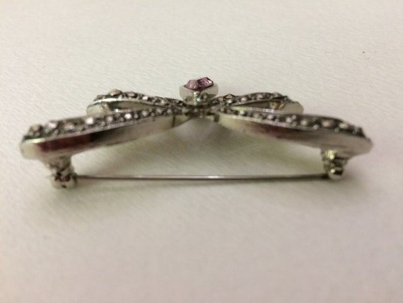 Avon Birthstone Double Bow Brooch Pin Rose Pink O… - image 4