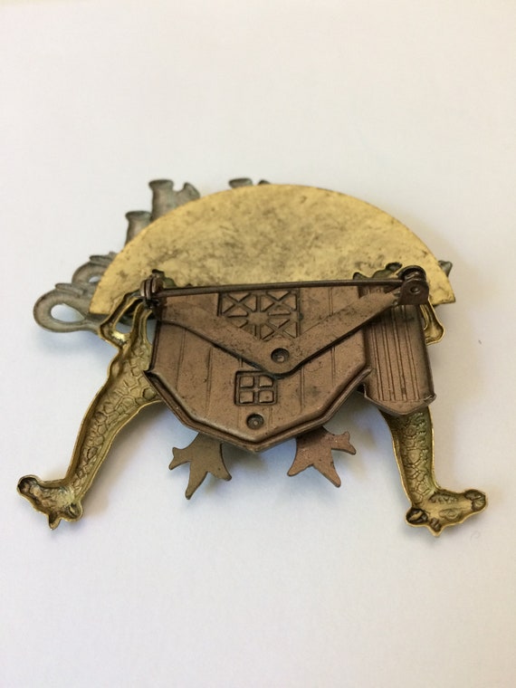 2.5" x 2.5" Noah's Ark Pin Brooch 3 Tone Metals D… - image 6