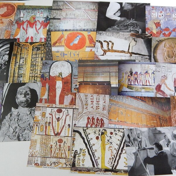 Set of 22 Luxor Egypt Valley of Kings Prints Pictures Tombs Tut Mummies Hieroglyphics