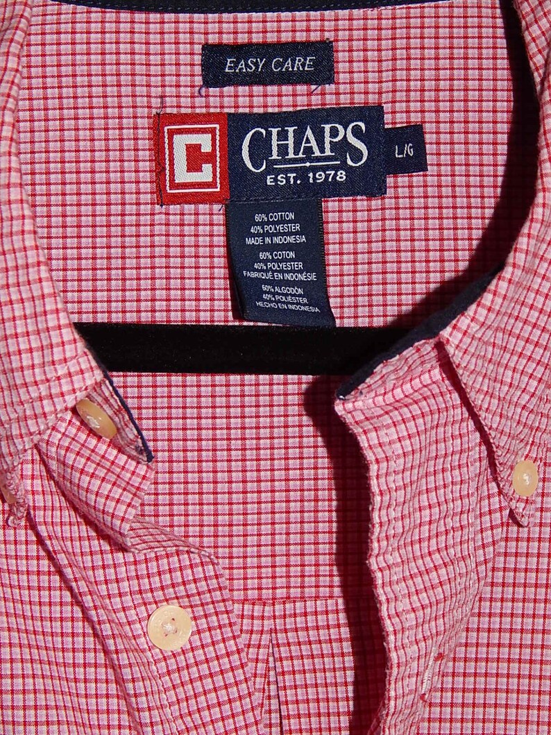 Chaps ralph Lauren Mens Large 48 Chest Red Pink | Etsy