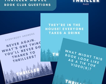 Thriller Book Club Question deck game for adults (over 50 questions/prompts) [DIGITAL DOWNLOAD]