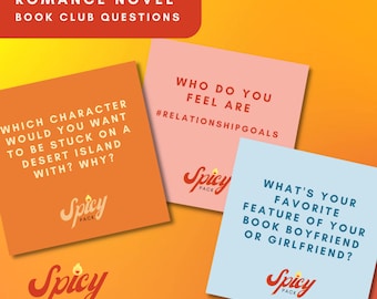 SPICY Book Club Question deck game for adults (over 50 questions/prompts) [DIGITAL DOWNLOAD]
