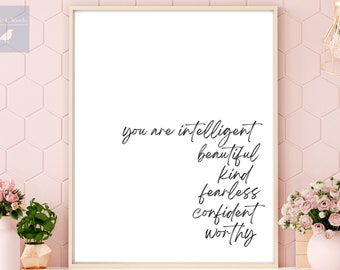 Positive Affirmations Wall Art, Daily Affirmations, Positive Self Affirmations, Affirmations for Positivity, Printable Wall Art