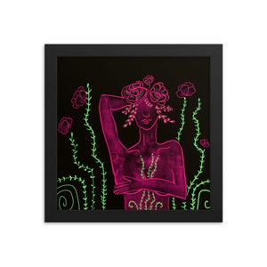 Pink woman Framed photo paper poster