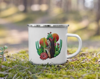 coyote woman Enamel Mug
