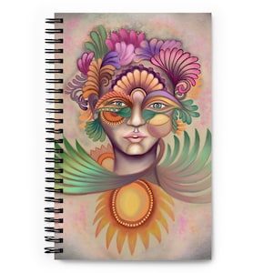 Flying woman Spiral notebook