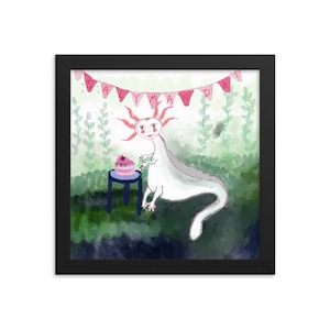Salamander axolotl Framed photo paper poster