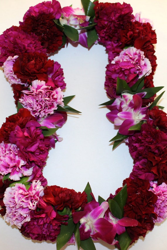 Custom Ultra Lush Fresh Flower Lei with Orchids & Carnations - Gifts for  Grads - LOCAL PICKUP ONLY