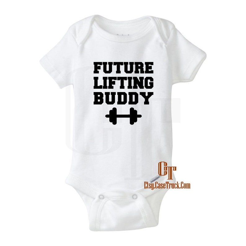 Future Lifting BUDDY Funny Baby Custom Shower Gift Onesie Newborn Bodysuit