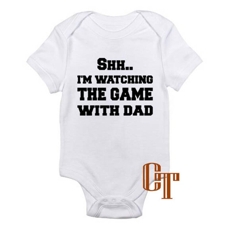 I/'m Watching Game Dad Daddy Custom Baby Unisex Shower Onesie Newborn Bodysuit