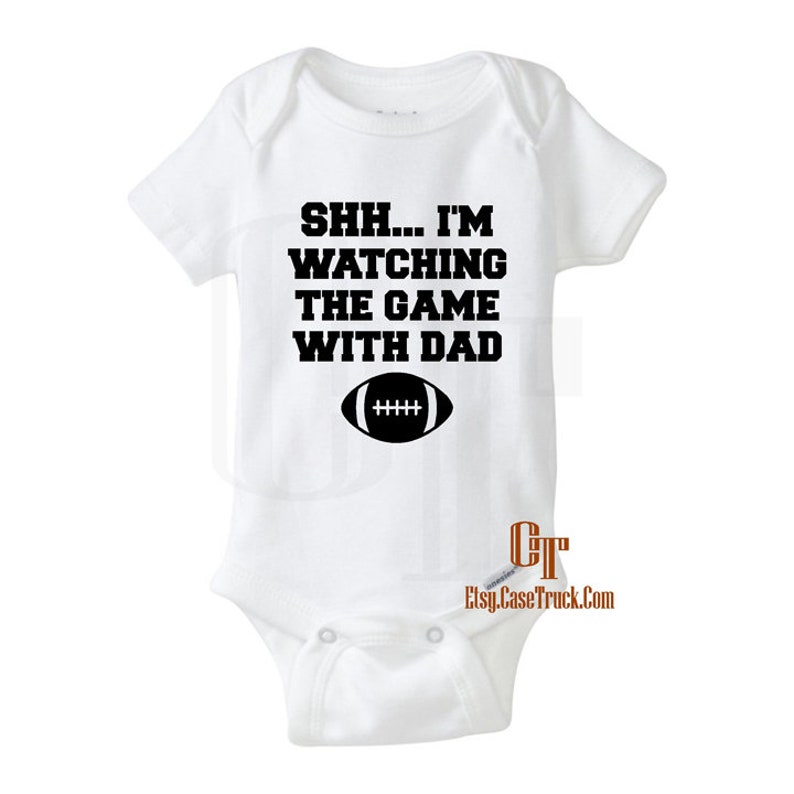 I/'m Watching Game Dad Daddy Custom Baby Unisex Shower Onesie Newborn Bodysuit