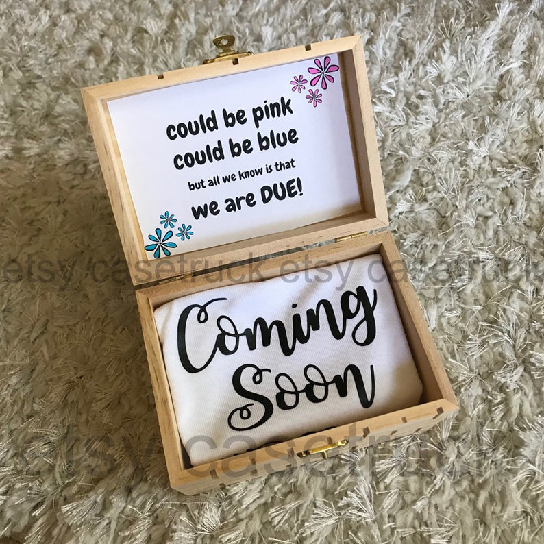 Coming Soon Box Pregnancy Reveal Announcement Custom Baby Photography Gift