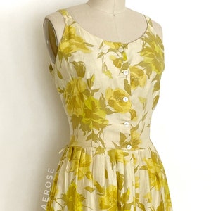50s 60s floral print cotton sun dress • 1950s 1960s vintage dress