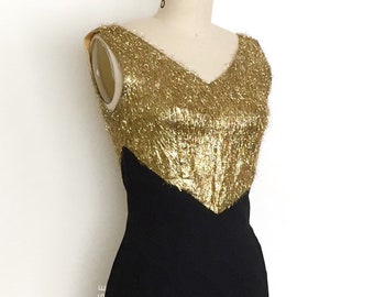 vintage 1950s dress • sparkly eyelash tinsel cocktail evening holiday dress • 50s vintage dress • 28” waist