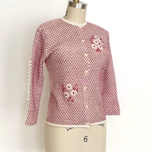 ~70'S UNKNOWN Lettered Knit Cardigan, Women's, Size L, Vintage / eaa511392