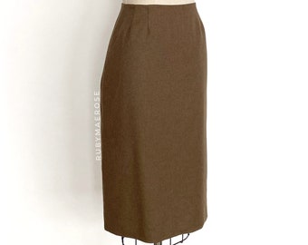 60s wool pencil skirt • 1960s vintage skirt • medium