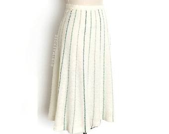 vintage 1970s skirt • acrylic knit striped straight skirt • 70s vintage skirt