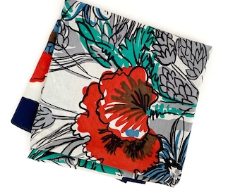 vintage floral wheat scarf • vintage cotton scarf