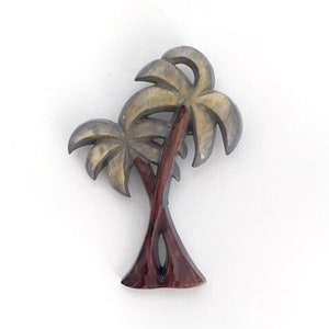 40s palm tree novelty brooch • 1940s vintage pin