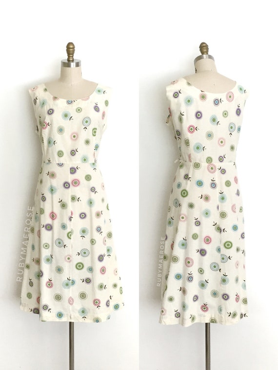 vintage 1950s dress • circle fruit novelty pastel… - image 7