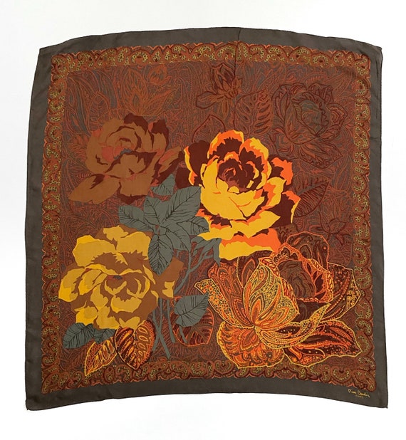 vintage designer scarf • Pierre Cardin autumnal r… - image 2