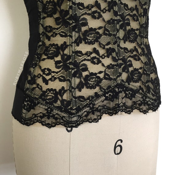50s Lady Marlene strapless lace bustier • 1950s v… - image 3