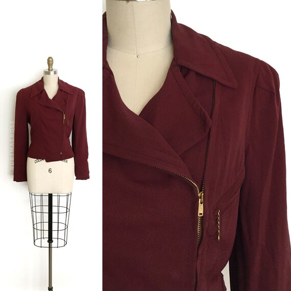 vintage 1930s 1940s jacket | 30s 40s burgundy belt