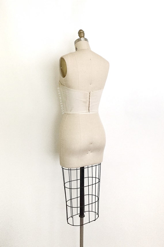 vintage 1950s bra • strapless sheer lace longline… - image 8