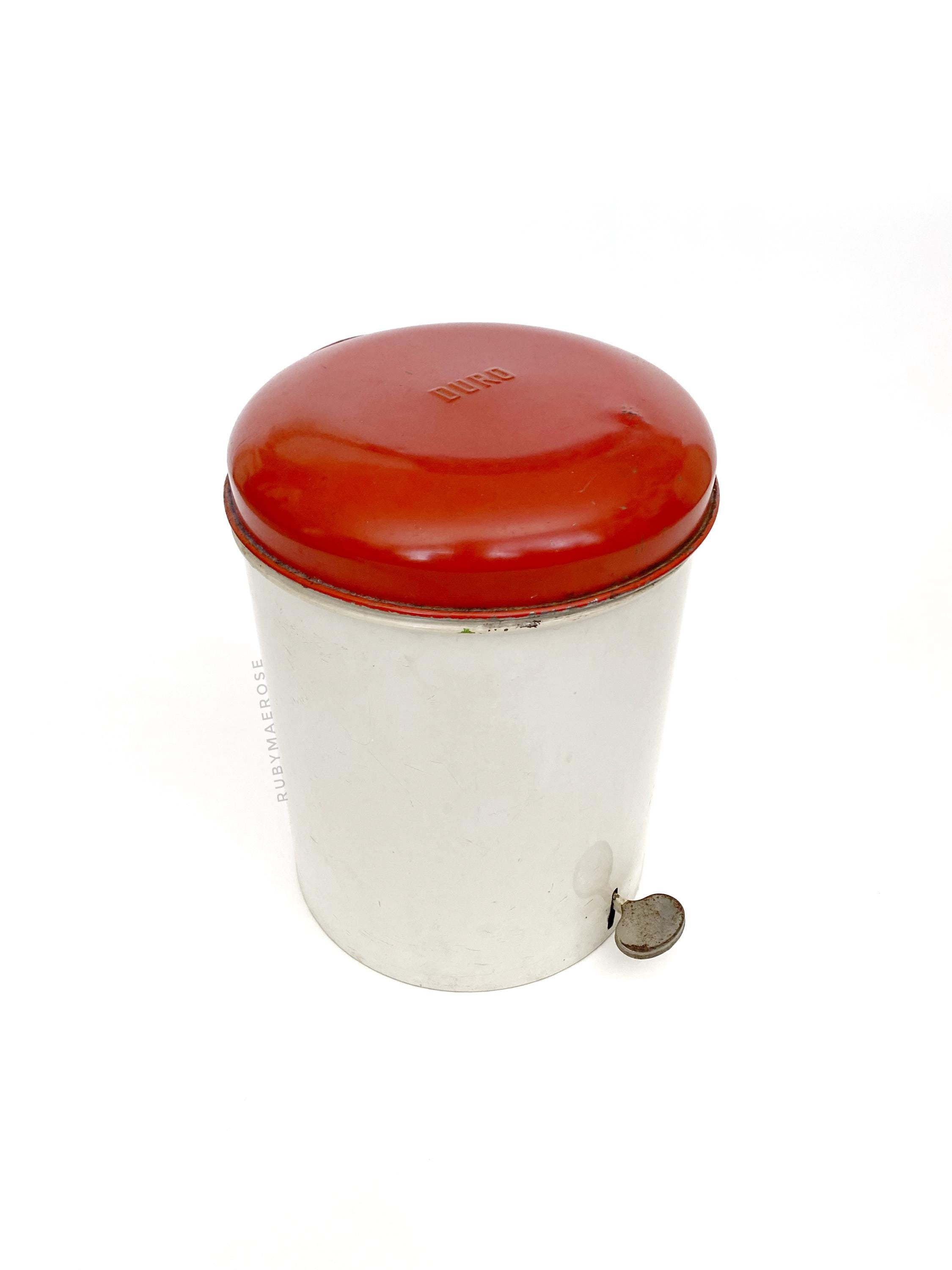 Vintage Antique Industrial Heavy Red Metal Waste Basket Trash Can - Etsy