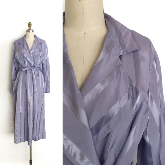 vintage 1940s robe | 40s slinky two tone stripe dr
