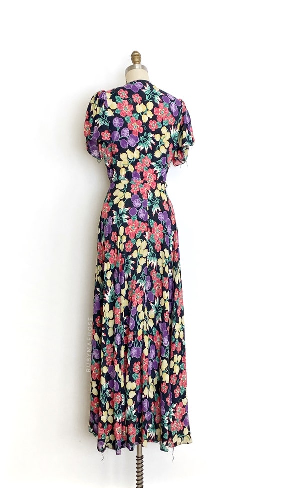 vintage 1940s dress • fruit floral novelty print … - image 7