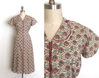 vintage 1930s dress | 30s floral print house dress