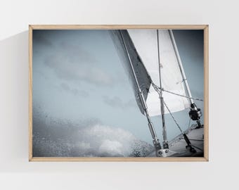 Nautical Sailboat Print: Lake House Ocean Photography