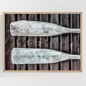 Vintage Boat Oars Photo: Nautical Lake House Art Print