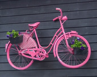 Bike Photography, Bicycle Wall Art, Vintage Bicycle Prints, Home Décor Gift, Pink Bike Picture, Travel Photo