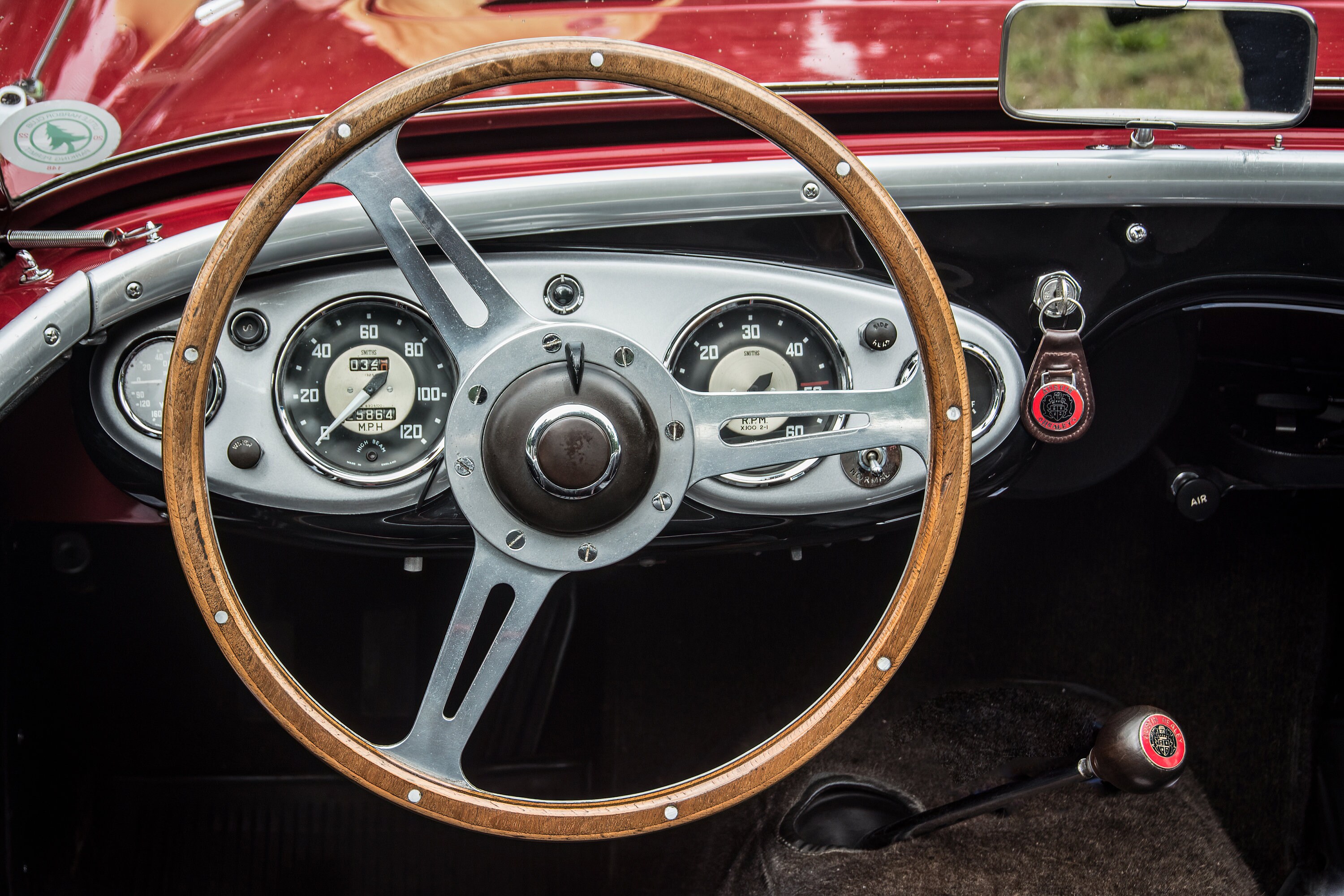 Austin Healey Dashboard Print: Vintage Sports Car Photography