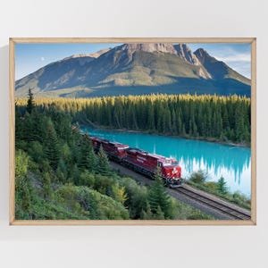 Banff National Park Train Print: Canadian Pacific Engine, Western Decor
