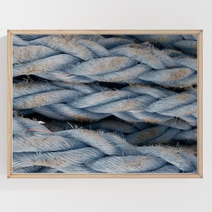 Nautical Rope Art Print: Blue Docking Lines, Lake House Decor