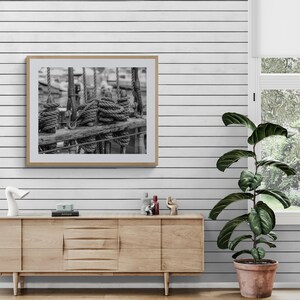 Nautical Ropes Photo: Black and White Sailboat Art Print immagine 4