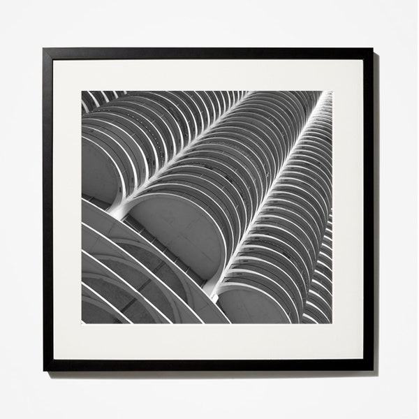 Chicago Marina Towers Photograph Black White Print for Office Decor, Chicago Wall Art Photo, B&W Picture, Chicago Architecture Gift