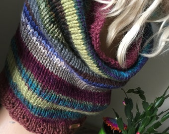 Capucha con capucha Snood Bufanda Neckwarmer Fibras acrílicas Vegano