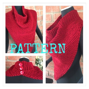 Handspun Art Yarn Cowl on Pointe Worsted Weight Knit PATTERN ONLY Bandana Style Cowl