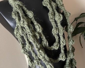 Fiber Necklace Art Yarn Scarf Circular Cowl Statement Piece Textile Scarf