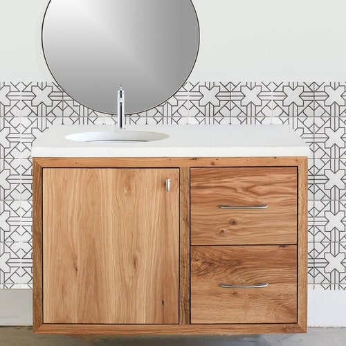 Reclaimed Barn Wood Floating Vanity Etsy