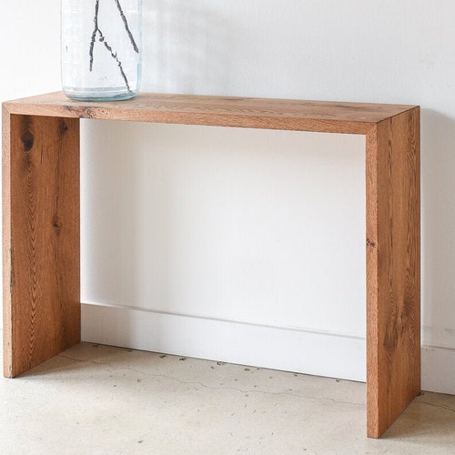 Console Table Made From Reclaimed Wood / Modern Plank Entryway Etsy