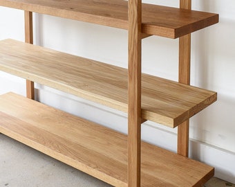 Large Bookshelf / Modern White Oak Bookcase