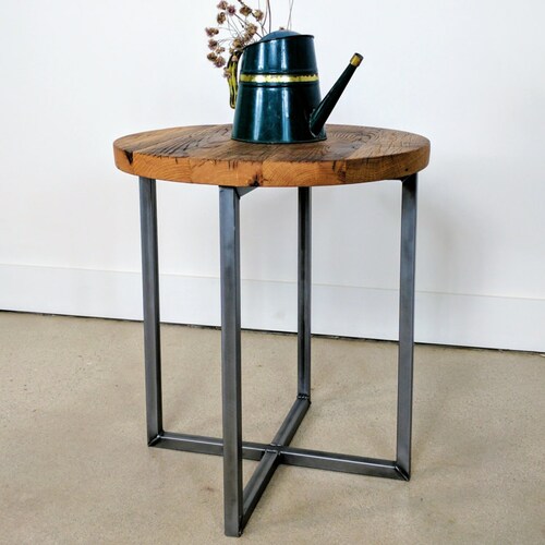 Reclaimed Wood Round Side Table Accent End Canada Reclaimed Wood Round Side Table, Reclaimed Wood Side Table Round
