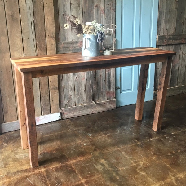 Reclaimed Wood Console Table Etsy