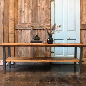 Reclaimed Media Console / Industrial Open Shelf TV Stand image 7