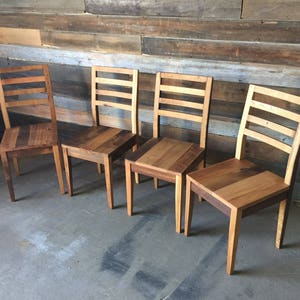 Reclaimed Barn Wood Dining Chair With Tapered Legs